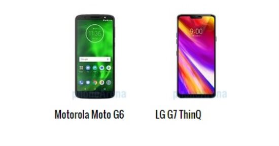 إيه الفرق.. أبرز الاختلافات بين هاتفى موتورولا Moto G6 و LG G7 ThinQ