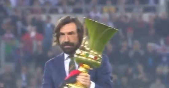 فيديو.. بيرلو يقدم كأس إيطاليا فى ملعب أولمبيكو قبل مواجهة يوفنتوس وميلان