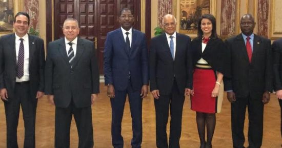 ماريان عازر تلقى كلمة بالفرنسية فى حضور رئيس برلمان بوركينا فاسو