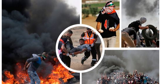 صور.. مواجهات عنيفة بين قوات الاحتلال والفلسطينين فى ذكرى النكبة.. "الصحة الفلسطينية": استشهاد 31 مواطن وإصابة 1693 آخرين.. والحكومة الإسرائيلية: السفارة الأمريكية فى القدس الغربية ولا مساس بالشرقية (تحديث)