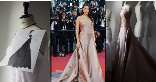 خطوة بخطوة داخل أتيليه Dior.. شاهد تنفيذ فستان بيلا حديد فى كان