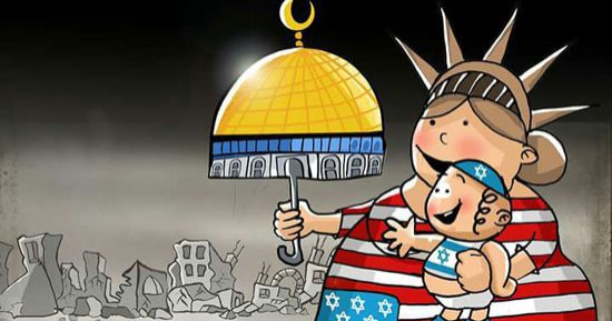 حال الدنيا.. إسرائيل طفل أمريكا المدلل.. كاريكاتير