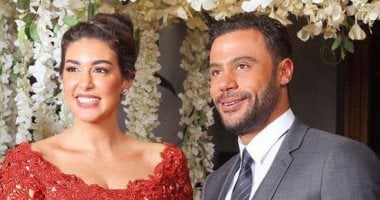 شاهد.. محمد إمام وياسمين صبرى فى كواليس فيلم "ليلة هنا وسرور"