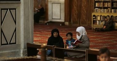 صور.. أجواء رمضانية فى المسجد الأموى بدمشق