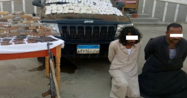 القبض على عاطلين وبحوزتهما 333 طربة حشيش وبندقية آلية بالمنيا