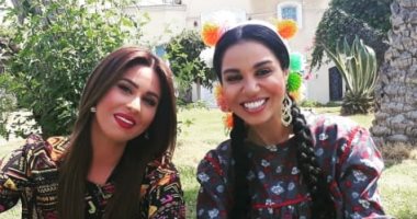 شاهد.. نسرين أمين ومى سليم فى كواليس مسلسل عزمى وأشجان