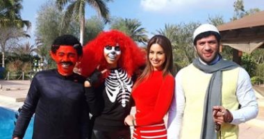 نسرين أمين تنشر صورة لها مع حسن الرداد من كواليس مسلسل "عزمى وأشجان"