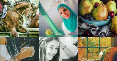 صور.. "الشيماء" تبدع فى رسم لوحات فنية بألوان الباستيل