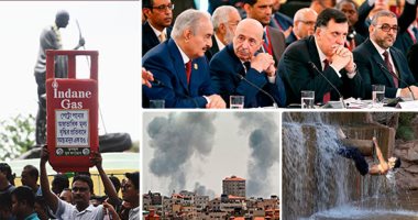 صور.. العالم هذا المساء.. إعلان باريس بشأن ليبيا: انتخابات برلمانية ورئاسية 10 ديسمبر.. مقتل 3 أشخاص فى تبادل لإطلاق النار بمدرسة فى بلجيكا.. ومواطنو باكستان يهربون من الموجه الحارة إلى شلالات المياه