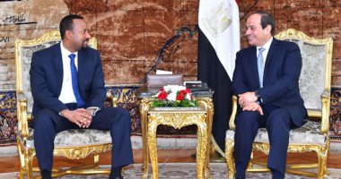 بعد قليل.. مؤتمر صحفى للسيسى ورئيس وزراء إثيوبيا بقصر الاتحادية - صور