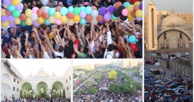 فيديو وصور.. الآلاف يؤدون صلاة عيد الفطر فى القاهرة والجيزة.. "بلالين طايرة" فوق المصلين بمسجد أبو بكر الصديق بشيراتون.. والأطفال يتصدرون المشهد بالساحات.. وخطيب عمرو بن العاص: اتبعوا منهج النبى فى صناعة الأمل