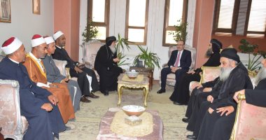 محافظو المنيا والبحر الأحمر  وبنى سويف يستقبلون المهنئين بعيد الفطر المبارك
