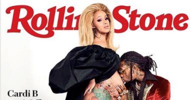"كاردى بى" شبه عارية وتستعرض حملها على غلاف مجلة "Rolling Stone" 
