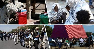 صور.. العالم هذا المساء.. إنقاذ 64 مهاجراً إفريقيا بينهم أطفال غرب ليبيا..عشرات الأفغان يقطعون 500 كيلو متر سيرا على الأقدام للمطالبة بإنهاء الحرب.. "مصطبة لندن" مجسم فرعونى مصرى يطفو فى بحيرة بلندن