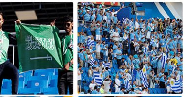 جماهير السعودية وأوروجواى تحتشد لمساندة المنتخبين