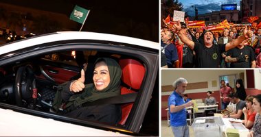 صور.. العالم هذا الصباح.. فرحة سيدات السعودية بعد السماح لهن بقيادة السيارات.. بدء التصويت فى الانتخابات الرئاسية والبرلمانية بتركيا.. التهام المسامير والضرب بالسكاكين فى استعراض للمهارات الخارقة بإندونيسيا