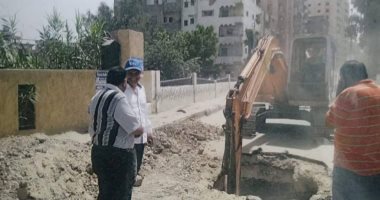 صور .. ترميم ثقب بكوبري ك 33  فى كفر الشيخ