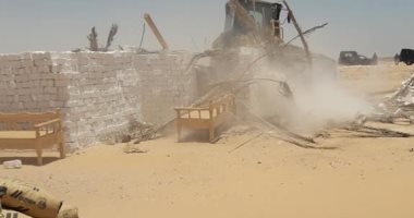 إزالة تعديات على أراضى أملاك الدولة بقرى فلسطين والكويت بالخارجة