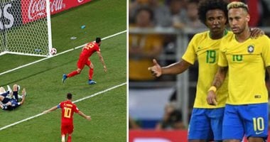 حصاد اليوم من كأس العالم 2018.. البرازيل تقصى المكسيك وتتأهل لربع النهائى.. بلجيكا تنهى مغامرة اليابان بريمونتادا تاريخية.. نيمار وهازارد نجما المباراتين.. ومباراة مرتقبة بين السيليساو والشياطين الحمر الجمعة