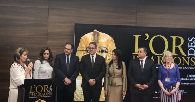 صور.. مؤتمر صحفى لوزير الآثار على هامش معرض الآثار المصرية بموناكو