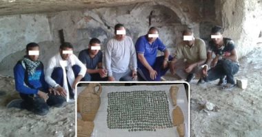 صور.. "الداخلية" تحبط أكبر محاولة لنهب الكنوز الأثرية وتهريبها للخارج.. ضبط مافيا للتنقيب عن الآثار بالمنيا توصلوا لمدينة أثرية تمتد 2 كيلو تحت الأرض.. اكتشاف كنسية و483 قطعة نادرة.. والمضبوطات تكفى لإقامة متحف