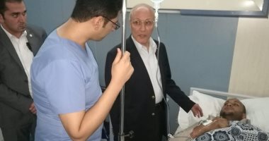 العصار يزور مصابى حادث انفجار مخزن البتروكيماويات التابع لشركة هليوبوليس