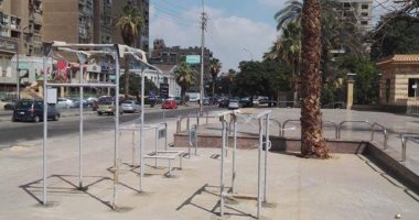 محافظة القاهرة:أدوات رياضية بجوار موقف دراجات الميرلاند للتشجيع على الرياضة
