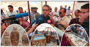وزير الآثار: معرض موناكو "محصلش قبل كدة.. والمعارض مش فلوس".. خالد العنانى: كشفان أثريان قريبا والتحنيط كلمة السر فى بئر سقارة.. نخطط لإنشاء متحف فى شرم الشيخ.. وأحلم بعرض مختلف للصوت والضوء بالقلعة.. صور