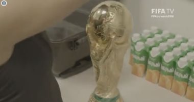 شاهد.. وصول كأس العالم إلى ملعب مباراة فرنسا وكرواتيا