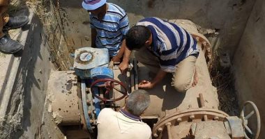 شركة مياه القناه تنهى إصلاح وصيانة محبس بالقصاصين الجديدة