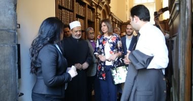 وزيرة الهجرة تلتقى شيخ الأزهر وتونى بلير خلال مشاركتها بـ منتدى صناع السلام