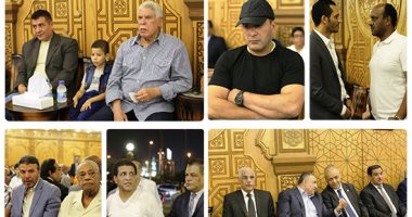 أحمد السقا وحسن شحاتة ونجوم الرياضة والمجتمع فى عزاء سيف العمارى