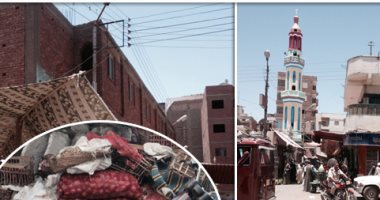 المسجد العتيق فى قنا 200 سنة حضارة يهددها الإهمال.. الجامع محاصر بالقمامة وخيام بائعين تشوش ضوضاؤهم على صوت الأذان.. مغطى بأسقف خشبية تهددها النيران المتكررة نتيجة حرق المخلفات.. ومكتبته مغلقة بسبب تغول السوق