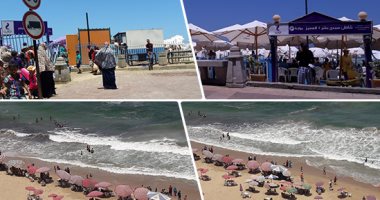 صور.. رغم تحذيرات الغرق.. إقبال كبير على شواطئ الإسكندرية.. "المصايف": 50 شاطئا آمنا ونسبة الإشغالات %80.. حظر السباحة فى حال ارتفاع الأمواج فقط.. تواجد غطاس ومسعف لكل شاطئ.. والمحافظ: "النخيل" محل دراسة