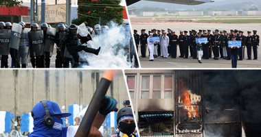 صور.. العالم هذا الصباح.. 100 يوم من الاحتجاج فى نيكاراجوا والمتظاهرين يطلقون الهاون.. كر وفر بين محتجين وقوات الأمن فى هندوراس احتجاجا على ارتفاع الأسعار.. نقل رفات جنود أمريكيين من كوريا الشمالية لمسقط رأسهم