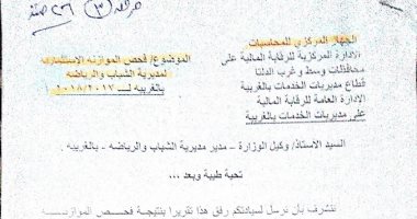 المركزى للمحاسبات يكشف مخالفات بـ16 مليون جنيه بمديرية الشباب والرياضة بالغربية 