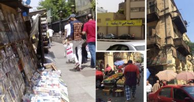 حى الأزبكية "مواقف عشوائية".. محيط الحديقة يتسبب فى توقف المرور.. منطقة الإسعاف وميدان رمسيس "سرفيس".. الإشغالات والباعة الجائلون يحتلون الأرصفة.. وعقارات الحى التراثية تتحول لمخازن وورش