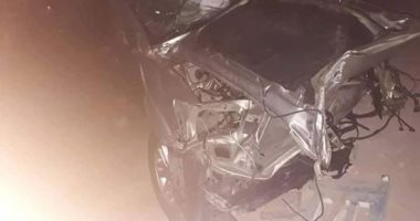 انقلاب سيارة واحتراقها على طريق الإسماعيلية بورسعيد