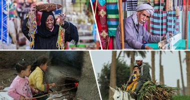 حكايات صور الشارع فى أسبوع.. "النول" حدوتة مصرية بطلها القطن الخالص.. قلب الست المصرية لسة متعبش من المشاوير.. محلاها عيشة الفلاح.. والصبر والكفاح رأس مال الرجالة فى البحث عن لقمة العيش