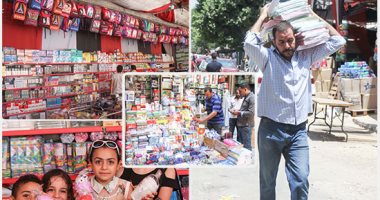 هنا جمهورية القلم والكراس.. إقبال كثيف من أولياء الأمور على مكتبات الفجالة