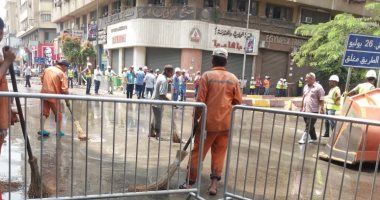 استجابة لـ"اليوم لسابع".. 9 سيارات تشفط المياه بشارع عرابى فى وسط البلد