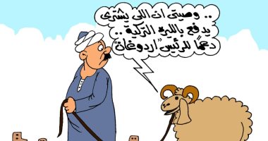 خرفان عيد الأضحى يدعمون ليرة أردوغان فى كاريكاتير ساخر لـ"اليوم السابع"