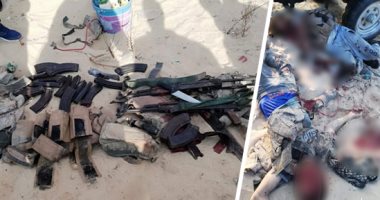 صور.. الشرطة تنجح فى التصدى لمجموعة إرهابية هاجمت كمينا أمنيا بالعريش.. أفراد الأمن واجهوا قذائف الأر بى جى فى محاولة اقتحام الكمين الساحلى.. مقتل 4 عناصر إرهابية وضبط كاميرا لتصوير العملية و3 أحزمة ناسفة