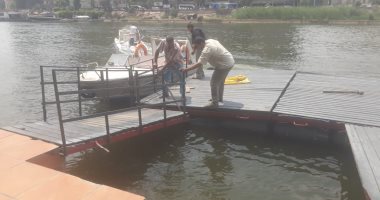 شرطة المسطحات المائية تزيل مقر تدريب منتخب التجديف.. صور