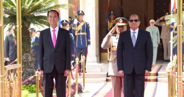 صور.. السيسي يرحب بـ"كوانج" أول رئيس فيتنامى يزور مصر منذ 55 عاما.. الرئيس: بحثنا تدعيم العلاقات السياسية والاقتصادية والعسكرية والأمنية ومكافحة الإرهاب.. وناقشا فتح الأسواق الفيتنامية أمام الصادرات المصرية