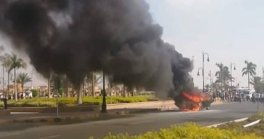 السيطرة على حريق سيارة محملة بأسطوانات غاز فى أبو النمرس