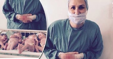 متعددة المواهب.. شاهد رانيا علوانى فى مهمة تقديم 4 توائم للحياة