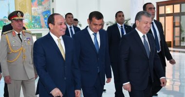 وصول الرئيس السيسي إلى أوزبكستان