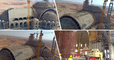 صور.. انتهاء قبة كاتدرائية العاصمة الإدارية.. مهندس المشروع يعلن انتهاء اكتمال خرسانة المبنى وبدء التشطيب.. أنطونيو منير: القبة طولها 39 مترا وعرضها 40 مترا بأيادى 1000 عامل.. وتمثل 3 أضعاف كاتدرائية العباسية