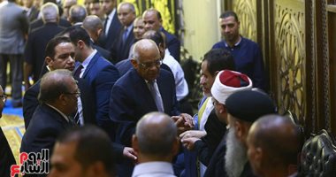 رئيس البرلمان والسيد الشريف يشاركان فى عزاء شقيقة حسن راتب